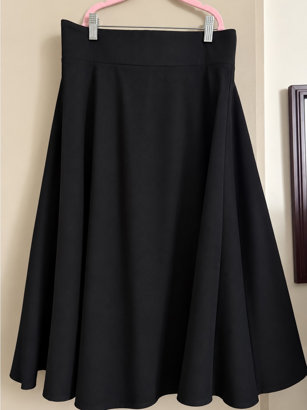 Classic Black A-Line Midi Skirt - Women